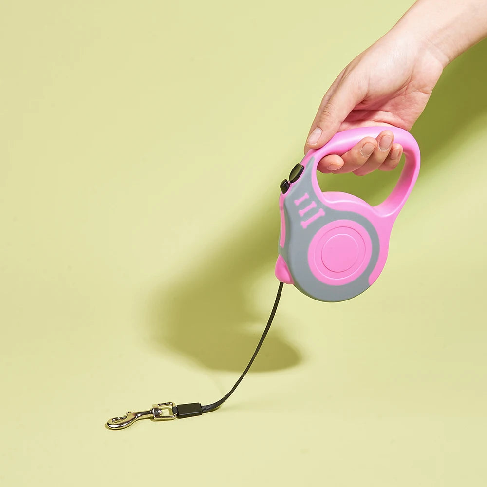 Automatic Retractable Dog Leash – 3m/5m Nylon Walking Lead for Small Dogs & Cats
