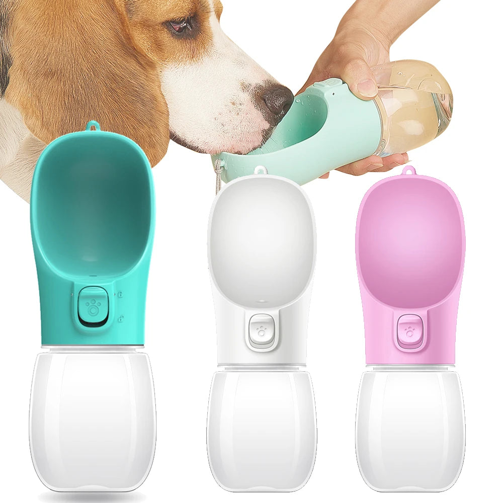 Portable Dog Water Bottle with Drinking Bowl – Leakproof Travel Water Dispenser for Dogs & Cats