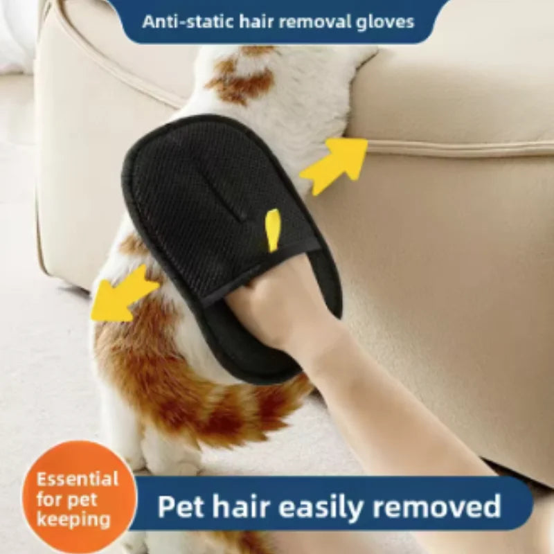 Reusable Double-Sided Pet Hair Removal Gloves – Lint & Fur Remover for Furniture, Carpets & Clothing