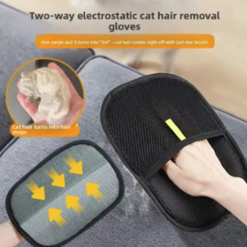 Reusable Double-Sided Pet Hair Removal Gloves – Lint & Fur Remover for Furniture, Carpets & Clothing