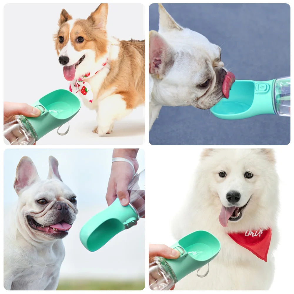 Portable Dog Water Bottle with Drinking Bowl – Leakproof Travel Water Dispenser for Dogs & Cats