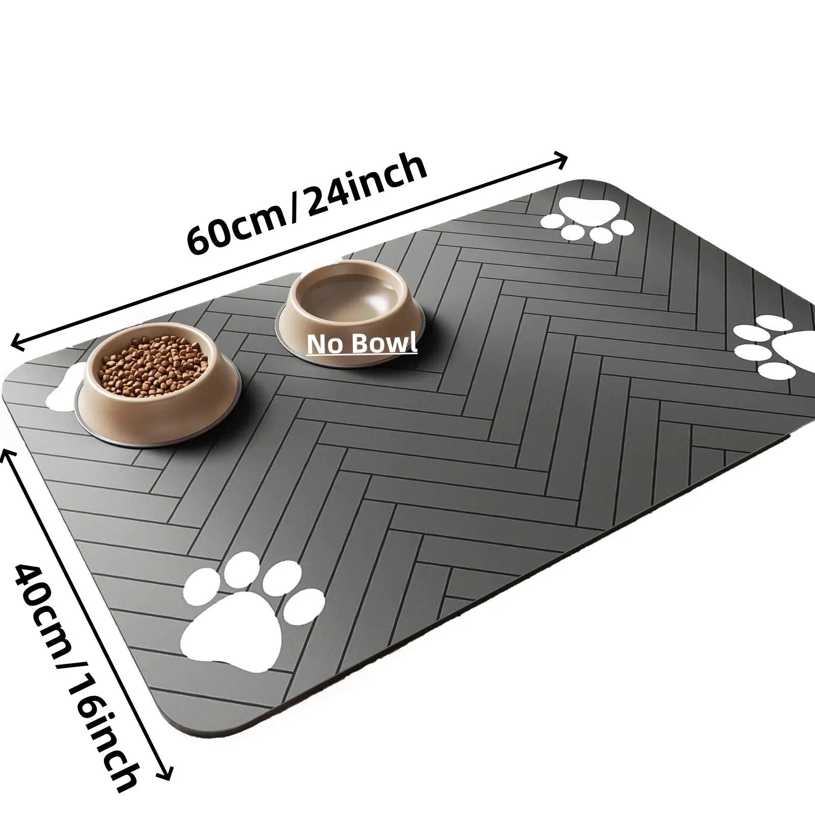 Absorbent Pet Feeding Mat with Waterproof Rubber Backing – Quick Dry Placemat for Dog & Cat Food and Water Bowls