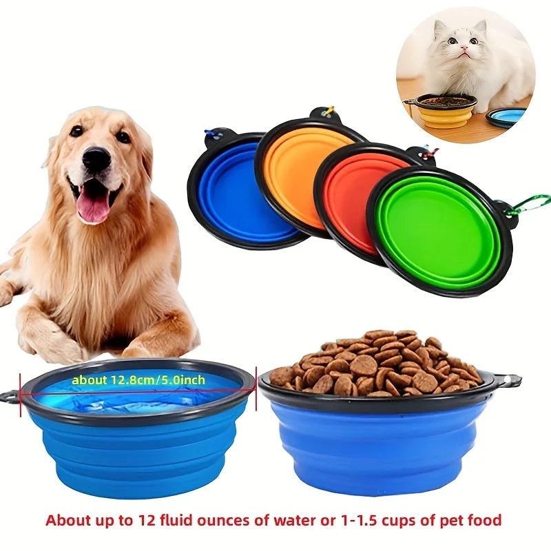 Portable Collapsible Pet Food Bowl – Durable Silicone Travel Bowl for Dogs & Cats, Outdoor Food & Water Feeder