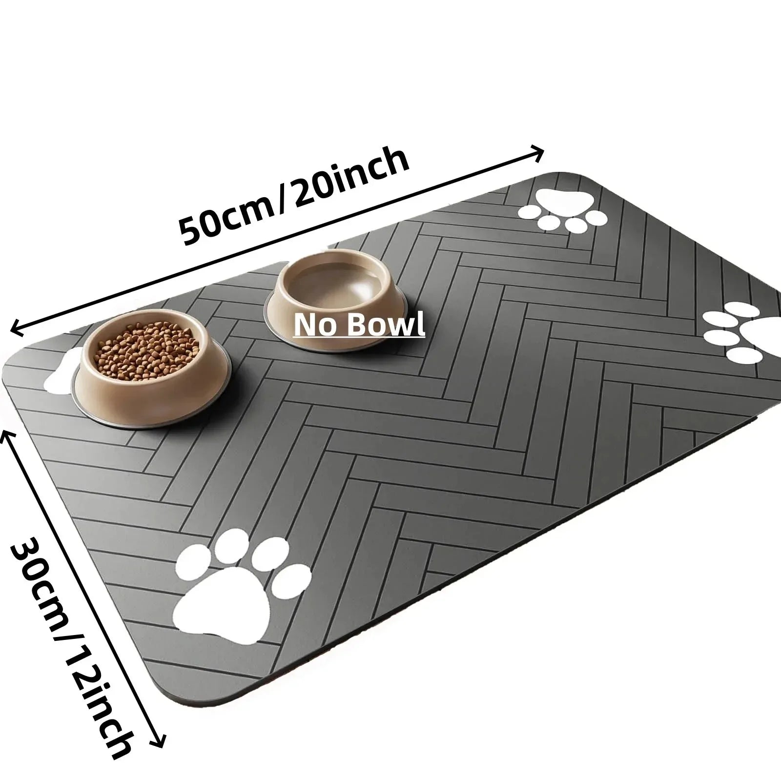 Absorbent Pet Feeding Mat with Waterproof Rubber Backing – Quick Dry Placemat for Dog & Cat Food and Water Bowls