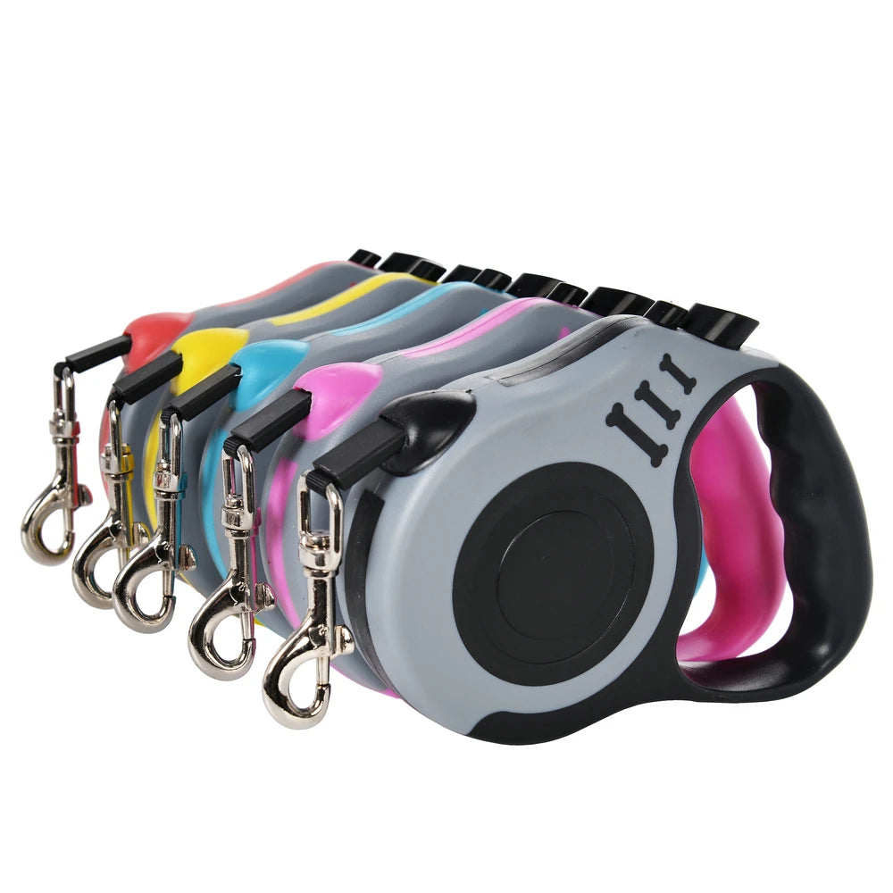 Automatic Retractable Dog Leash – 3m/5m Nylon Walking Lead for Small Dogs & Cats