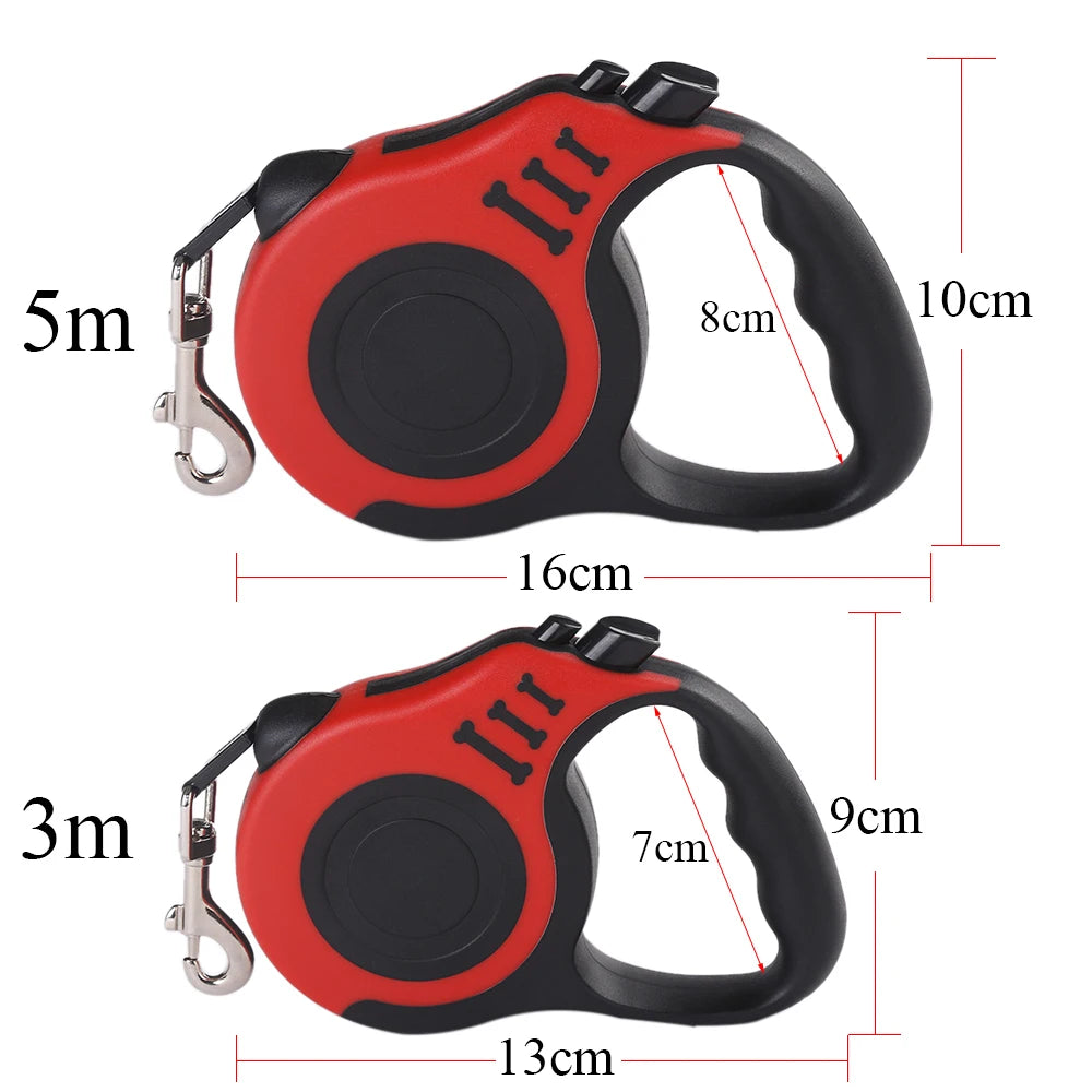 Automatic Retractable Dog Leash – 3m/5m Nylon Walking Lead for Small Dogs & Cats