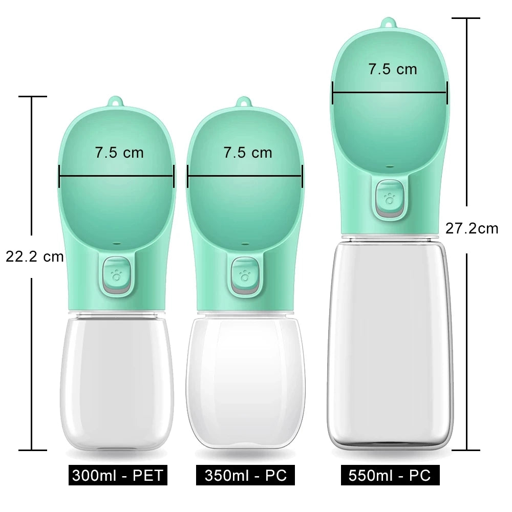 Portable Dog Water Bottle with Drinking Bowl – Leakproof Travel Water Dispenser for Dogs & Cats